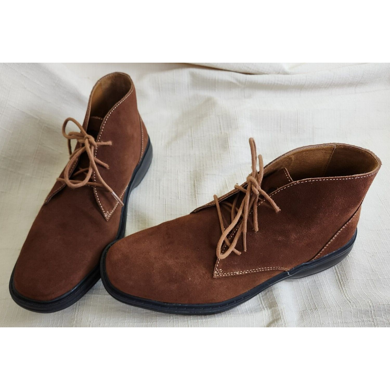 Dr. Comfort Men's Brown Leather Ankle Lace Up Casual/Dress Shoes, Size 8 1/2